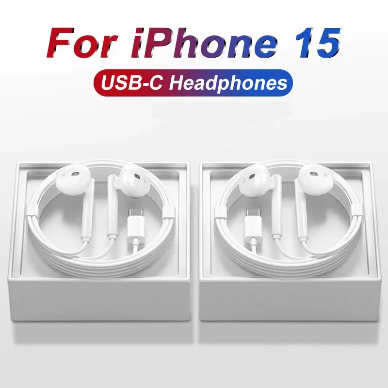 

For Apple Headphones For iPhone 15 Pro Max 14 13 12 11 USB-C Wired Earphones XS XR X SE 8 7 Bluetooth Earbud Accessories