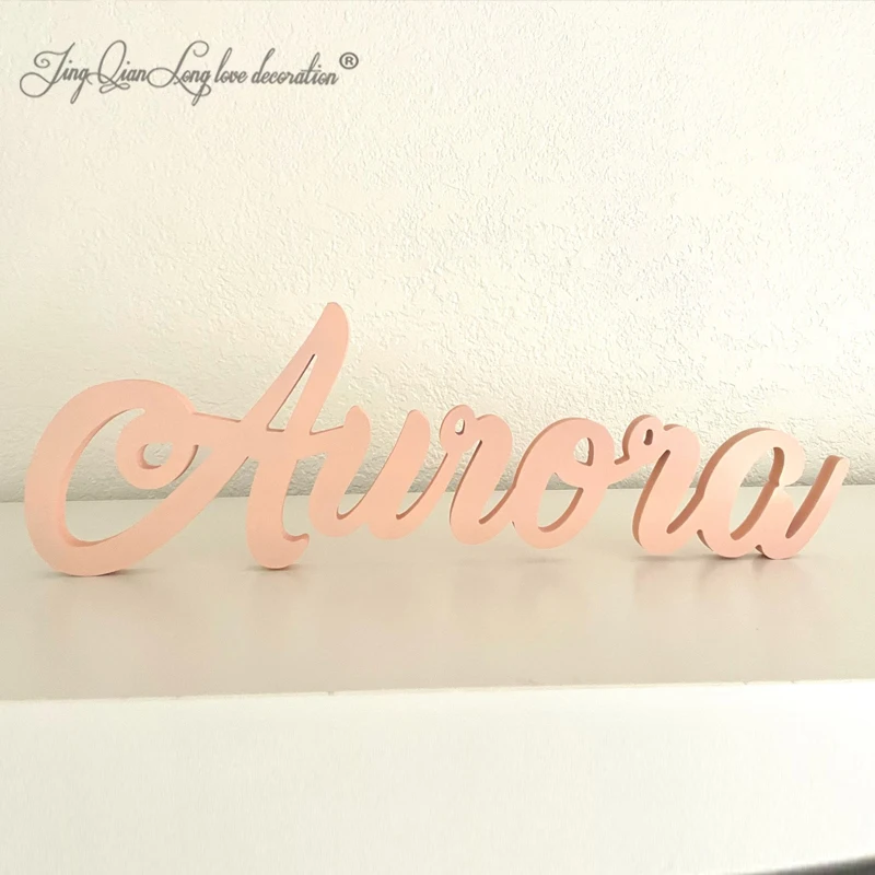 

Personalized Wooden Name Sign for Children's Name, Handwritten Modern Front Sign