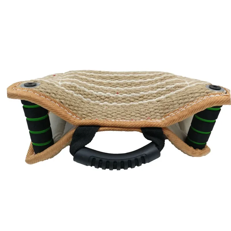 Dog training coarse hemp bite pillow belt handle triangular bite target big dog bite pillow dog training supplies Daquan
