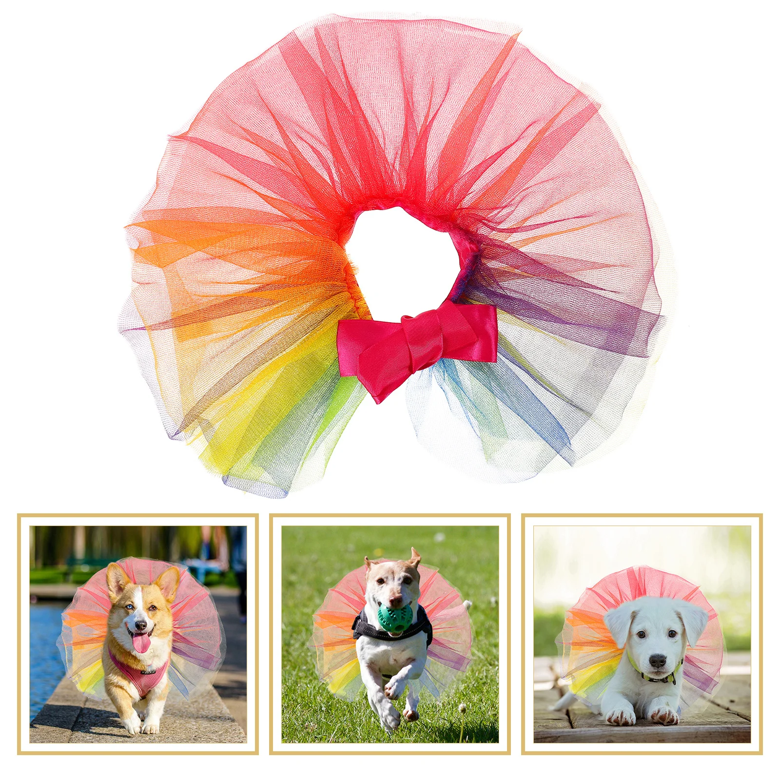 

Dog Princess Costume Rainbow Tutu Dress Summer Pet Clothes Small Dogs Birthday Party Dog Tutu Dress Pet Clothes