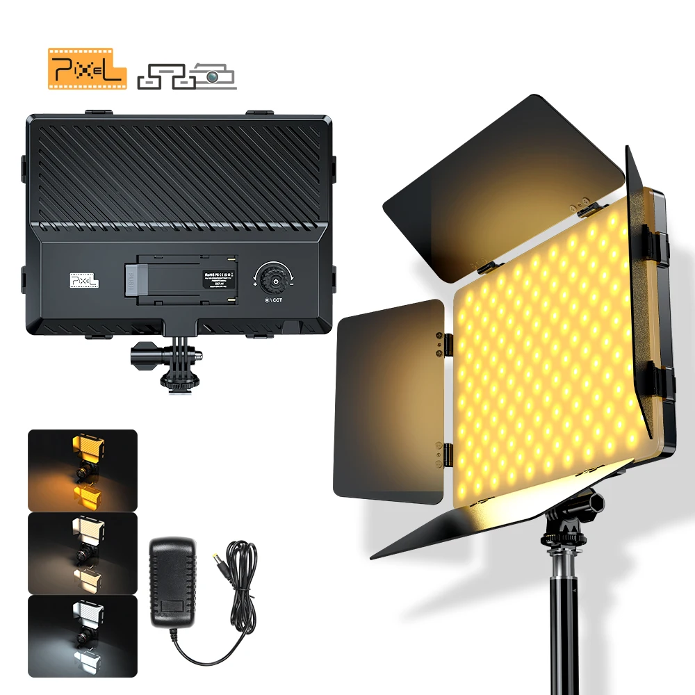 Pixel Photography LED Light Camera Video Lights 20W Bi-Color Dimmable 2500-6500K Studio Streaming Light Photo Shooting P30