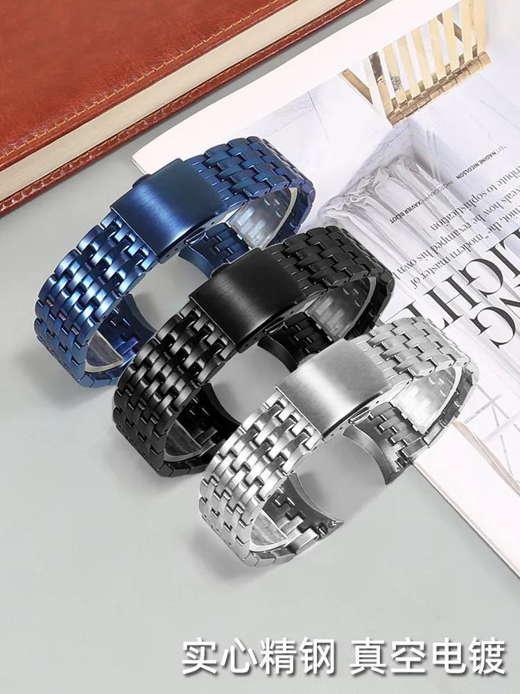 For Rossini Medal 517793 8633 6793 Stainless Steel Men's Stainless Steel Solid Arc Watch Strap 21mm