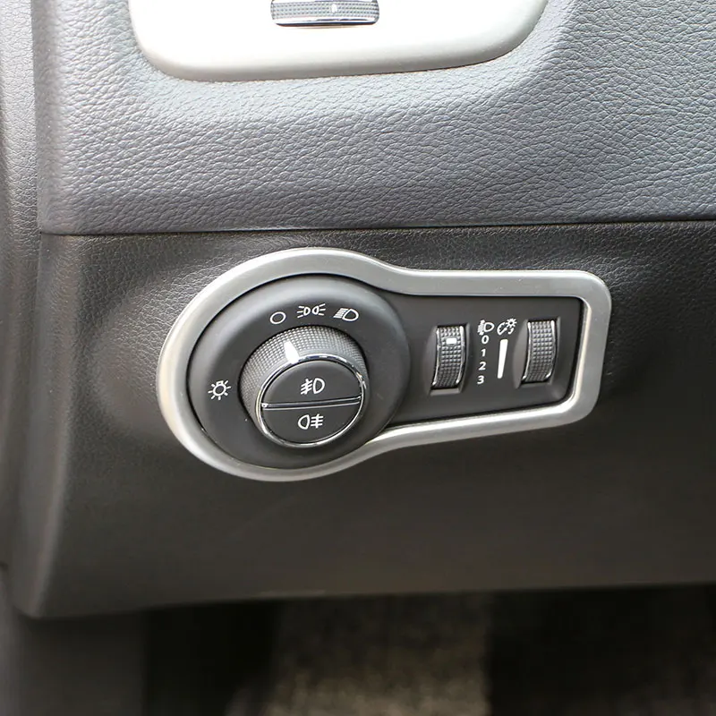 Car Head Light Adjustment Knob Cover Trim for Jeep Compass 2017 -2019 2020 LHD Lamp Lights Button Decoration Sticker Accessories view 3