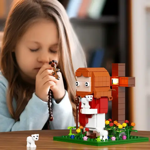Helige Jesus Byggklossar Set Kristendom Herde Korsfästelse Gudfadern Actionfigur Modell Klossleksak Julklapp för Barn 10 best sales Lego-modeller - №10