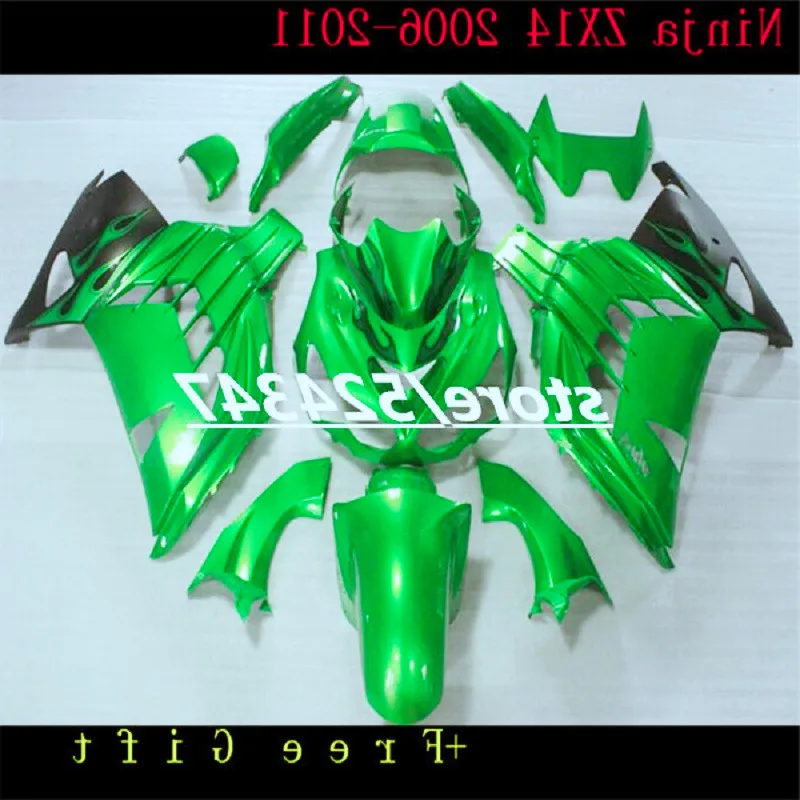 Free gift For Kawasaki ZX14R 06 -11 2006 2007 2008 2009 2010 2011 ZZ-R1400 ZX 14R Fairing body Kits green