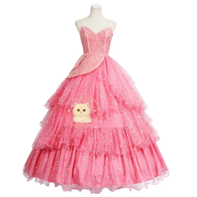 

Pink Formal Dress of Glinda, Two-Dimensional Dance, Halloween Party, Movie Cosplay Costume, Cute a;2,c'4,h.