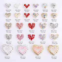 10Pcs Valentine's Day Nail Art Jewelry Shining Crystal Pearl Alloy Rhinestones For Acrylic Nails Luxury Diamond Nail Charms