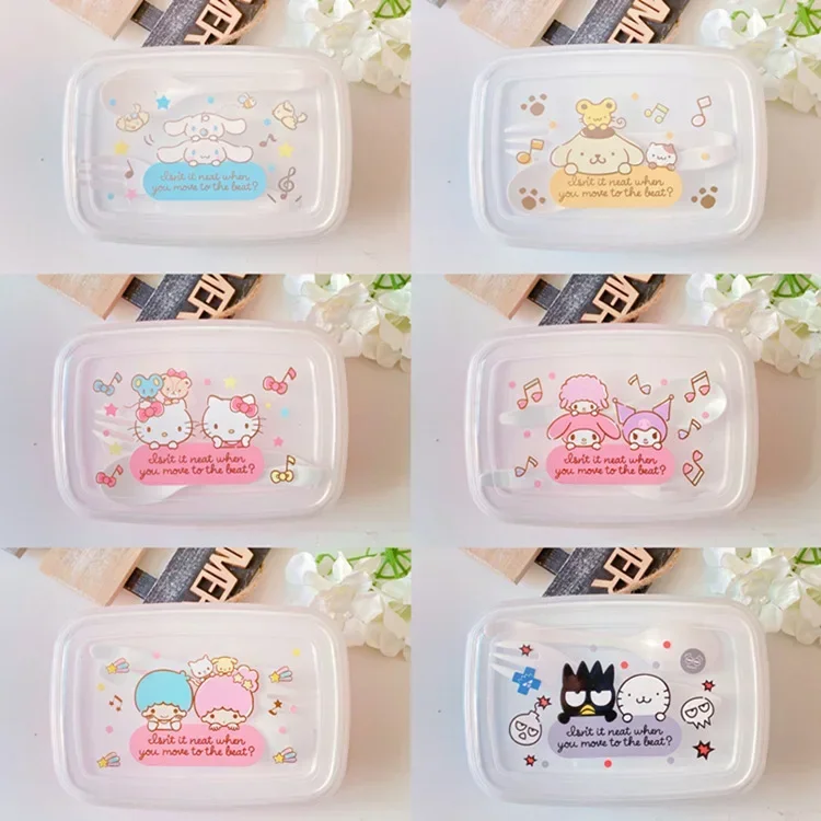 Kawaii Sanrio Mittagessen Box KT Cinnamoroll Mymelody Mikrowelle Versiegelt Doppel Schicht Cartoon Student Lebensmittel Erhaltung Box