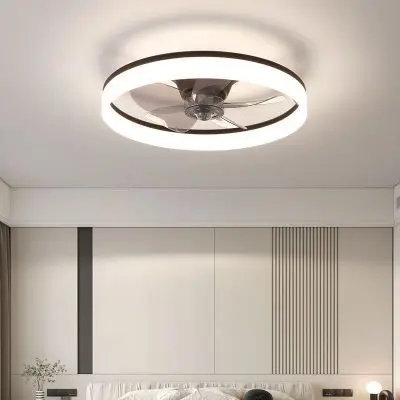 Simple LED Ceiling Fan Light Remote Control，Noiseless Ceiling Fan for Kitchen Living Room