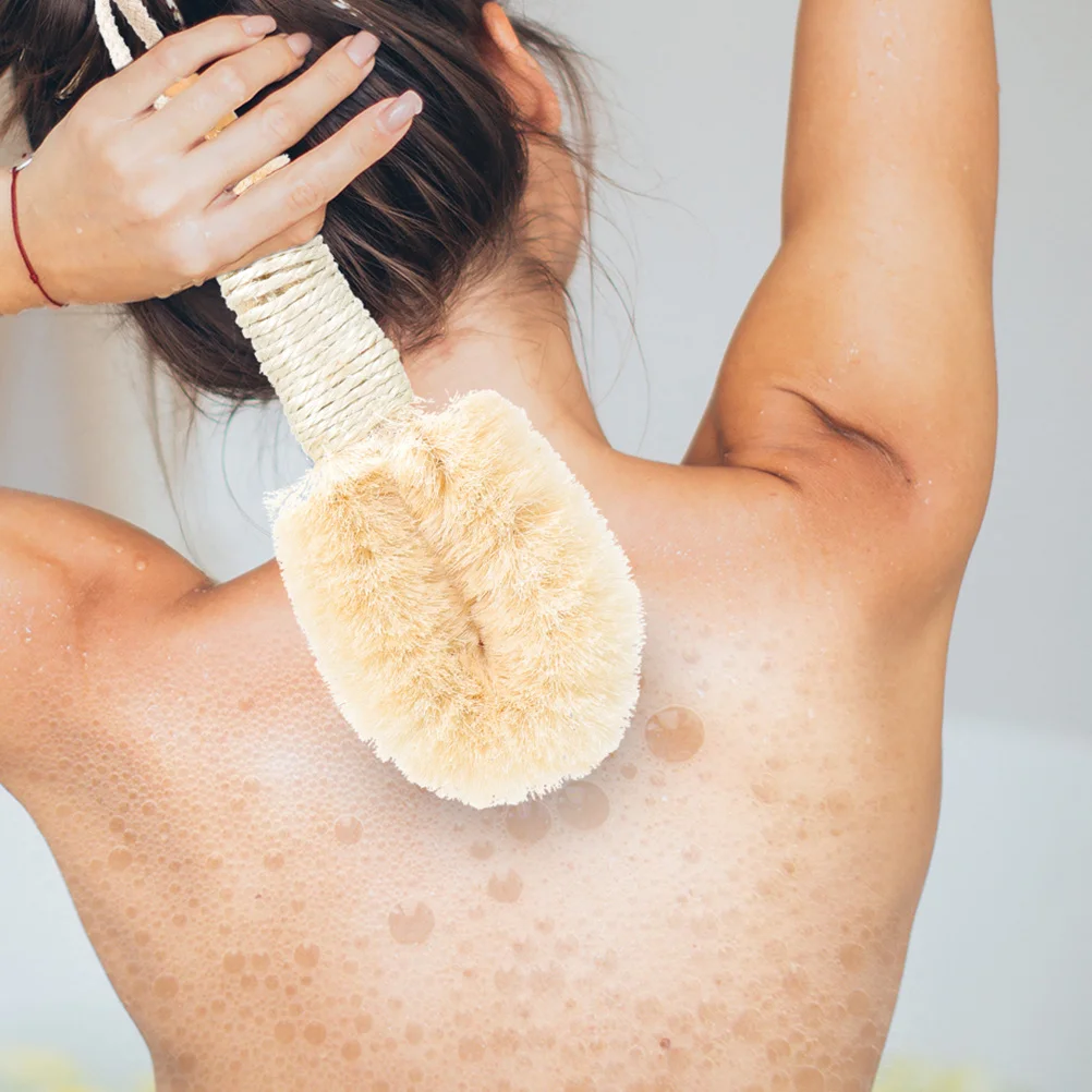 

2pcs Natural Sisal Wood Bath Brush Jute Handle Large Small Size Exfoliating Body Scrubber For Shower Skin Dry Brushing Tool