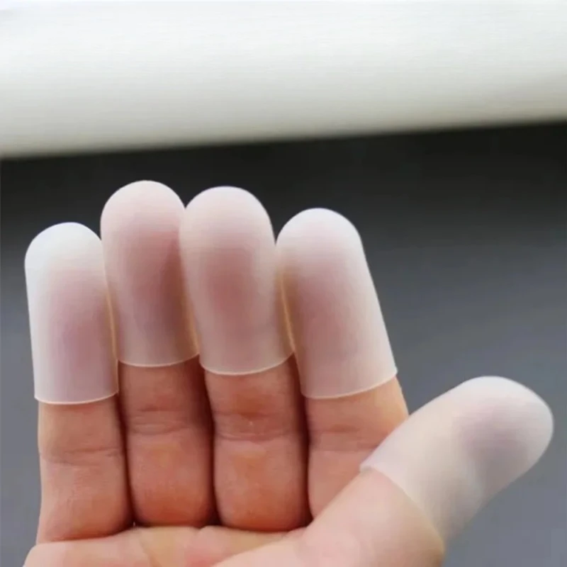 

30pcs Silicone Finger Protectors Transparent Heat Resistant Anti-slip Anti-static Finger Sleeves for Work Craft