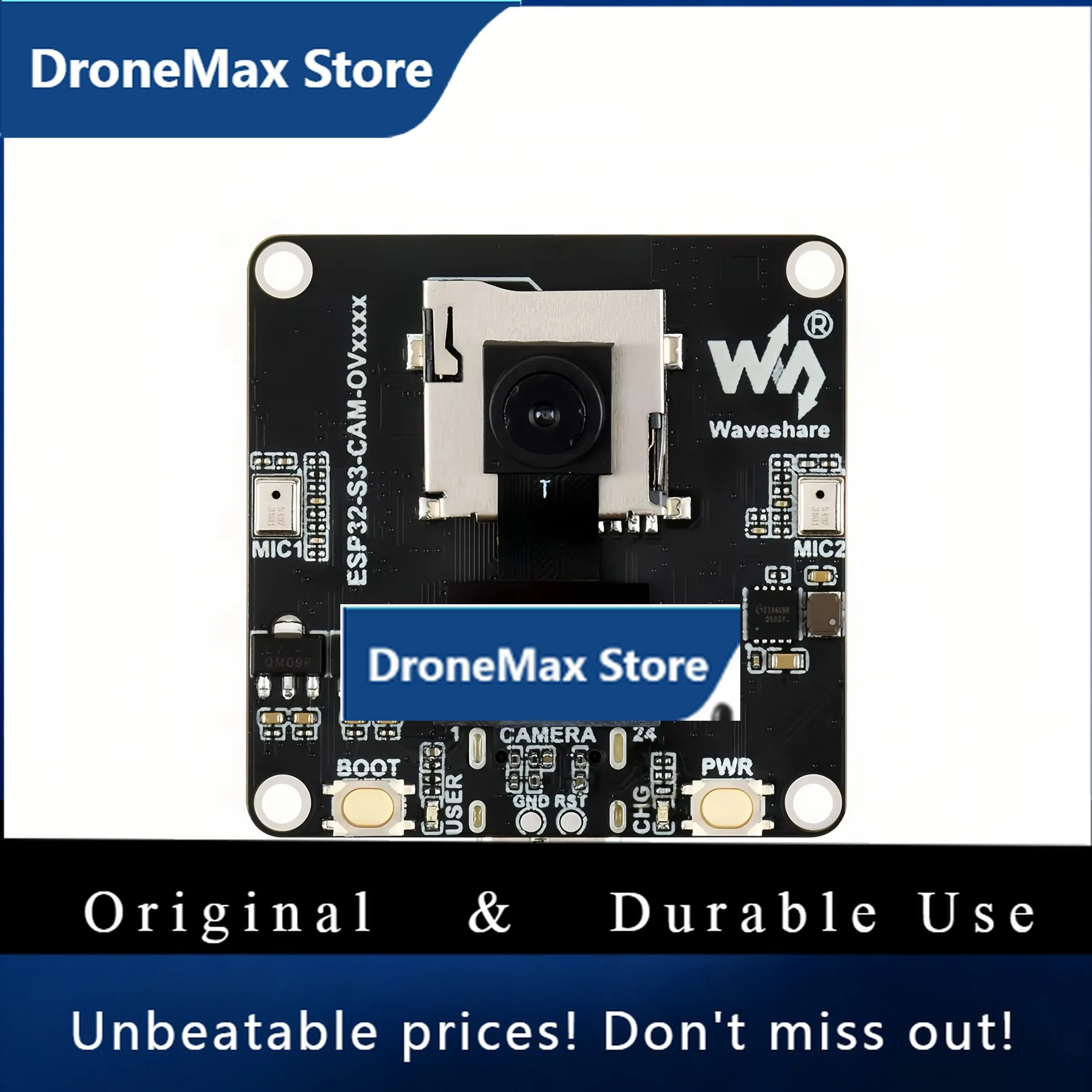 DroMaESP32-S3 AI Camera Dev Board With OV5640/OV3660, 8MB PSRAM+16MB Flash, Dual Mic, LCD Interface