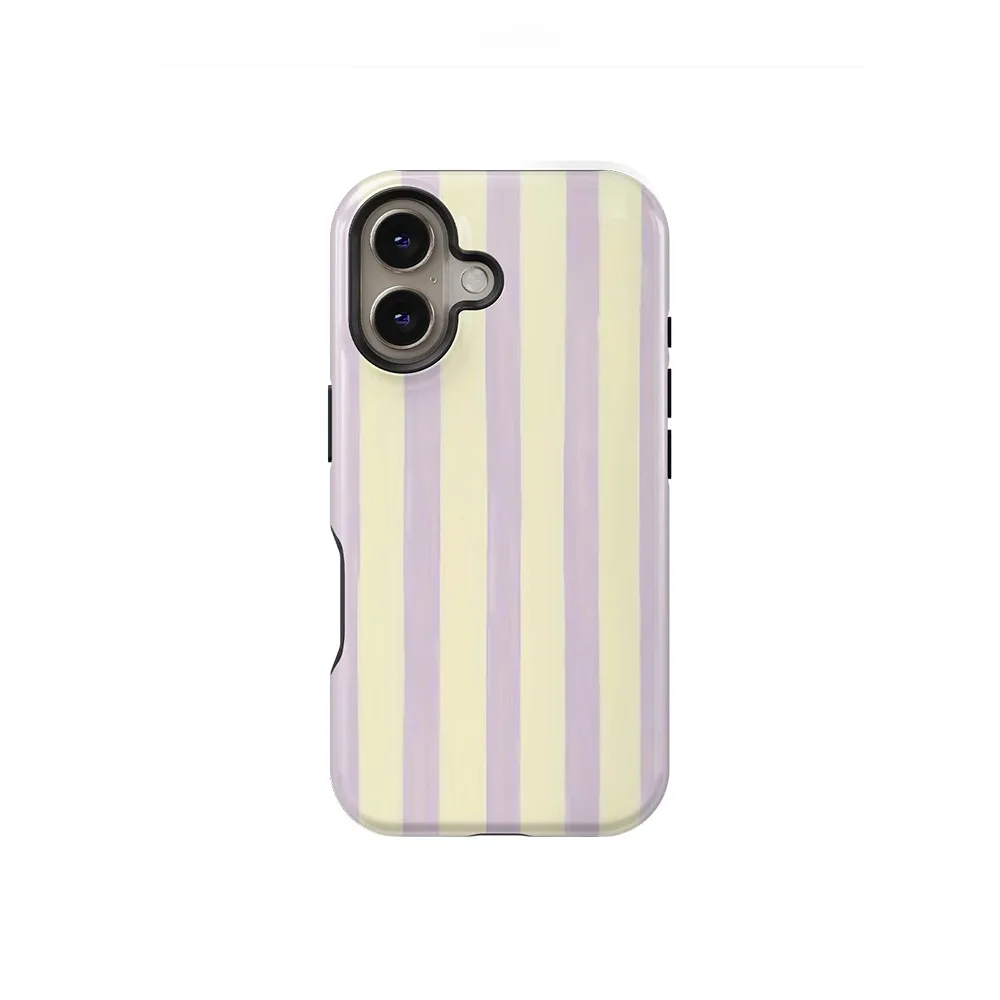 Lavender Cream Phone Case for iPhone 17 16e 16 15 14 13 12 11 X XS XR XSMAX 7 8 Air Pro Max Plus Luxury Double-layer Back Cover
