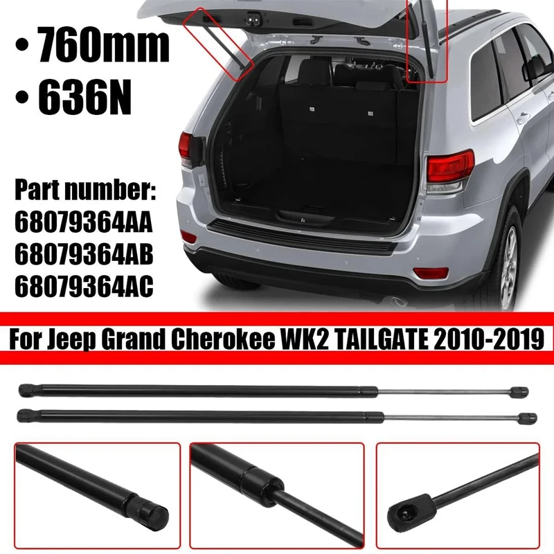 8079364AA 68079364AB 68079364AC 2 szt. Podpórki do tylnej szyby podpórki gazowe do Jeep Grand Cherokee WK2 klapa tylna 2010-2019