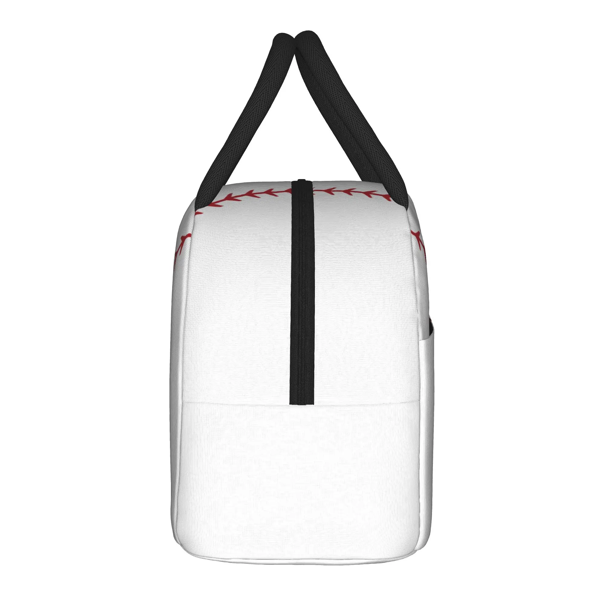 Baseball Set Red Stitching Baseball Insulated Lunch Bags Thermal Bag Reusable,Lunch Container  Large Lunch Box Tote Food Bag