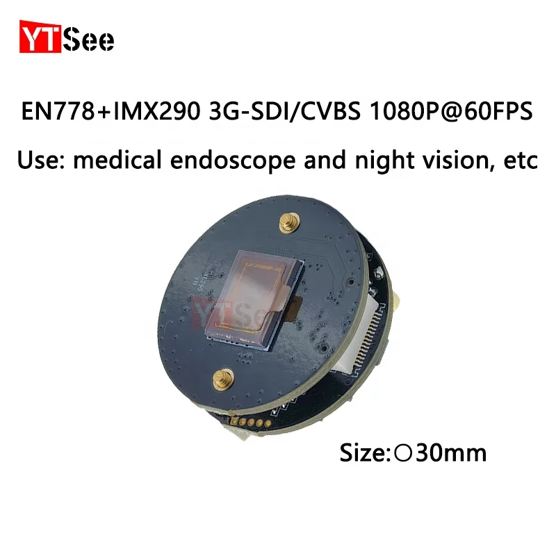 AWB/Freeze EN778+IMX290 1/2.8 Camera Module 3G-SDI/CVBS PCBA for Medical Endoscope Hysteroscopic Image Motherboard 1080P60FPS