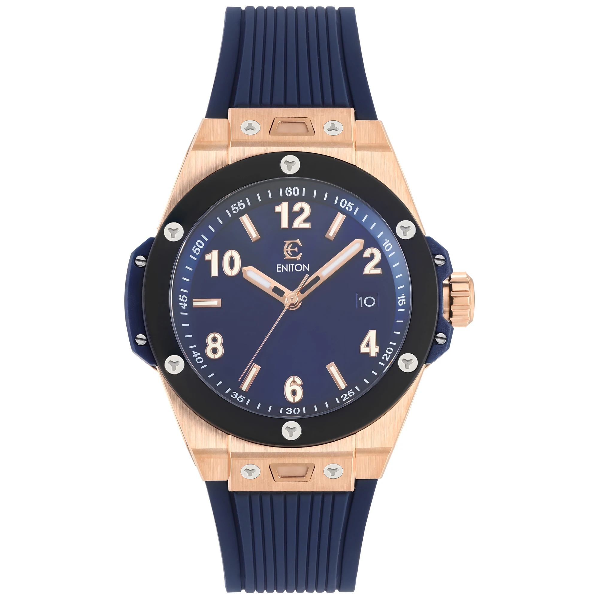 ENITON Mechanical Wristwatches FKM Band Stainless Steel 316L NH35 Movement Automatic Watch 5ATM Rose Golden Men Fashion Watch