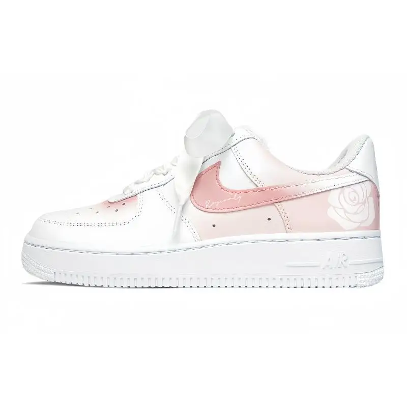 

【Настроить】Nike Air Force 1 Обувь для скейтбординга Женские низкие розовые/белые кроссовки DD8959-100