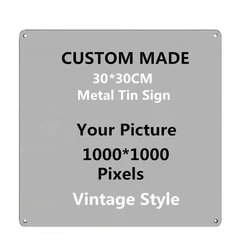 30x30cm Retro Metal Tinplate Customize Metal Poster Painting Vintage Tin Sign Metal Plate Logo Plaque Wall Decor Art Poster