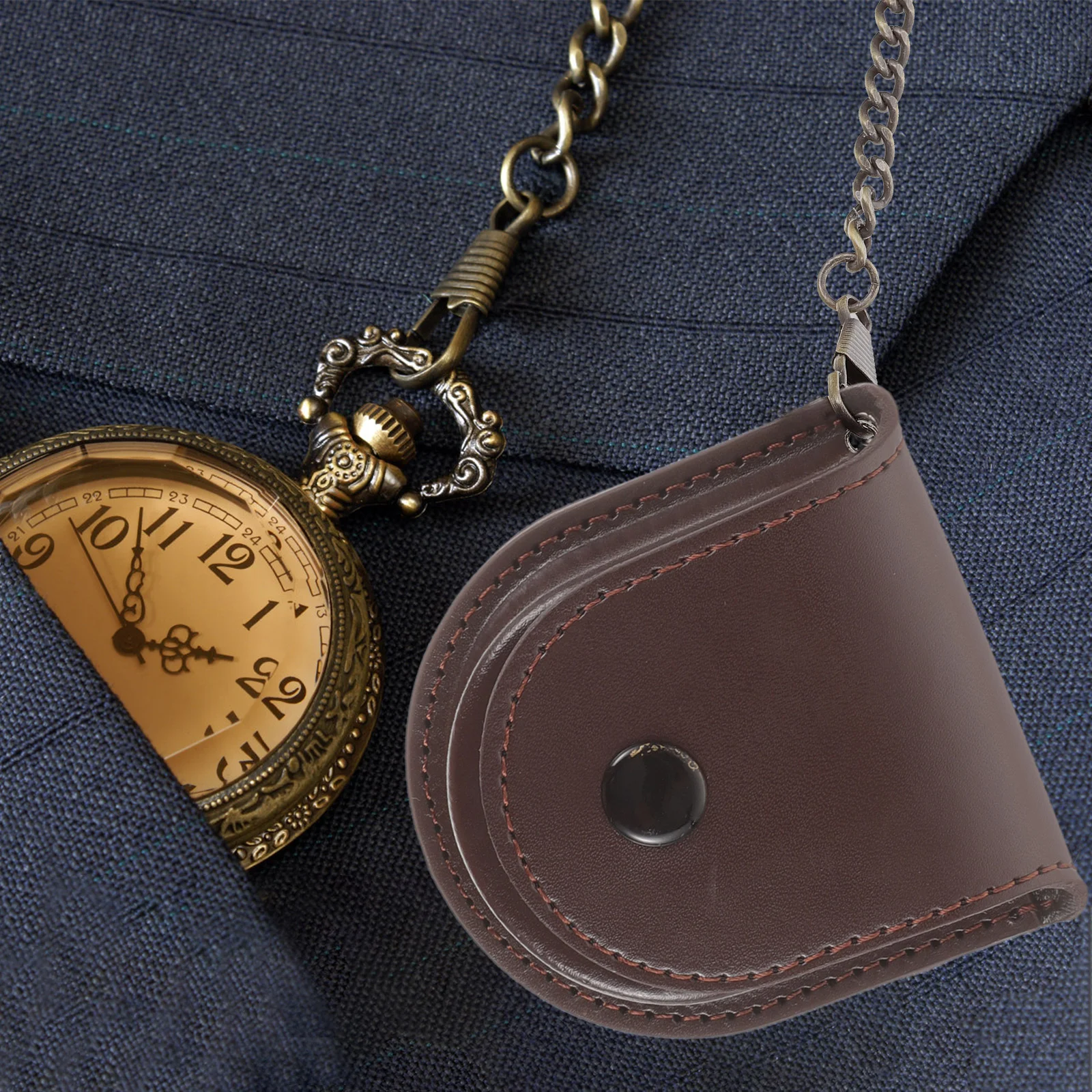 Container Pocket Watch Case Man Watches for Men Display Metal Storage Bag