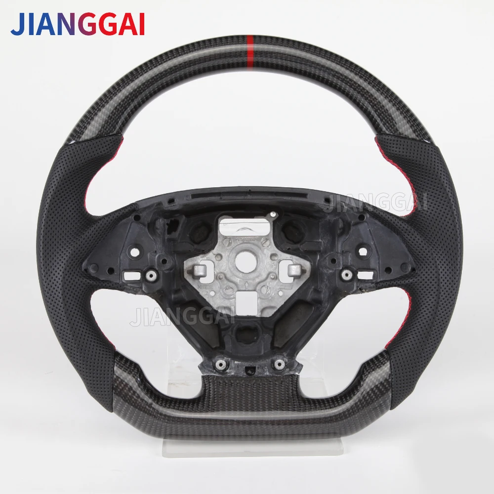 

For Chevrolet Corvette C7 z06 zr1 2014 2015 2016 2017 2018 2019 Real Carbon Fiber Steering Wheel Perforated Leather Racing Wheel