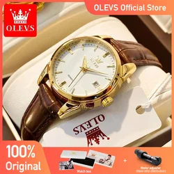 OLEVS – montres à Quartz pour femmes, bracelet en cuir étanche, mode femmes, horloge de Date