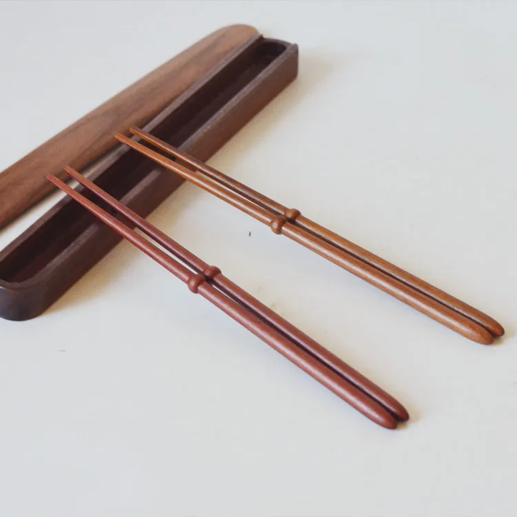 10Pairs Flat Head Chopsticks Wooden Household Tableware Friendly Ironwood Solid Color Kitchenware