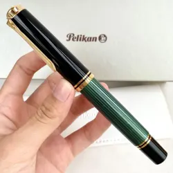 German Original Pelikan M1000 18K Gold Nib Fountain Pen Black Green Strip Blue Strip Emperor Series Soveran Business Gift