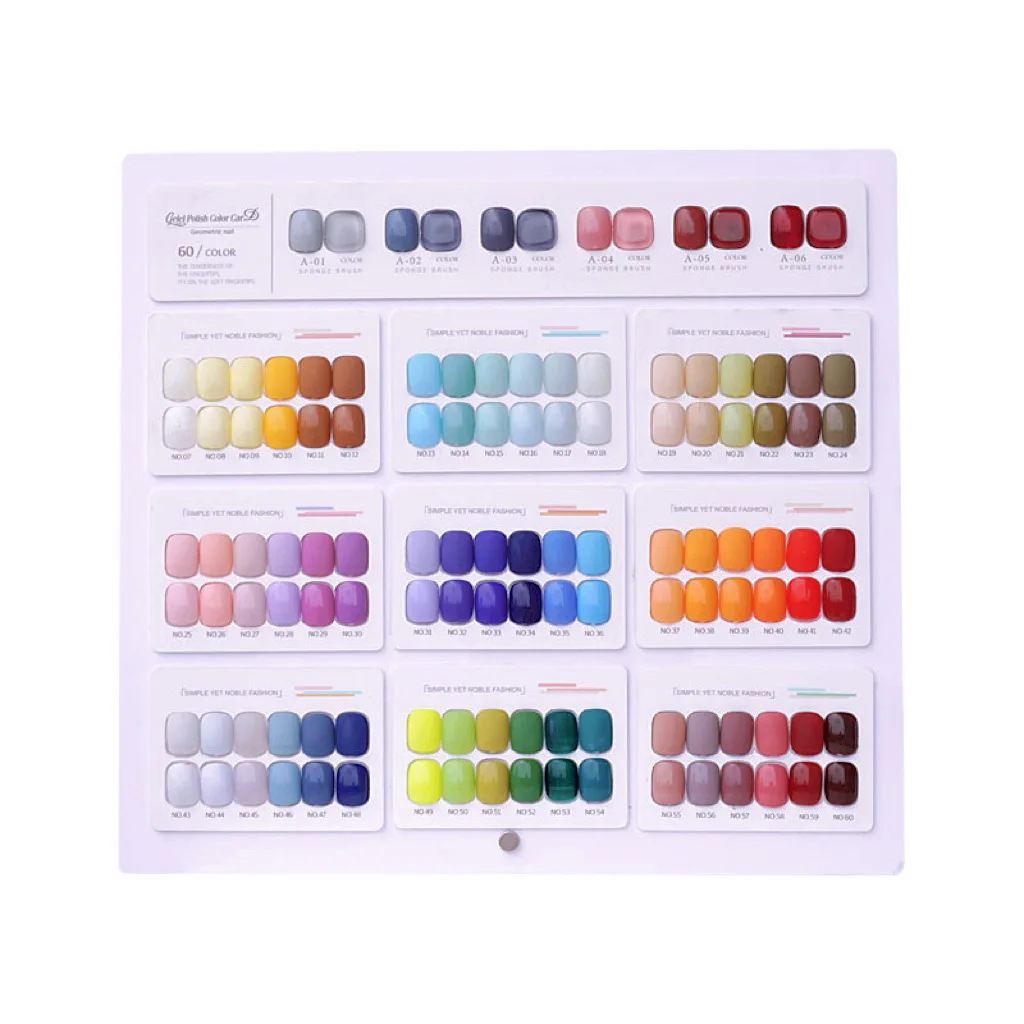 Japanese Style Acrylic Swatches, Nail Art Display Boards, Nail Polish Glue Color Display Books