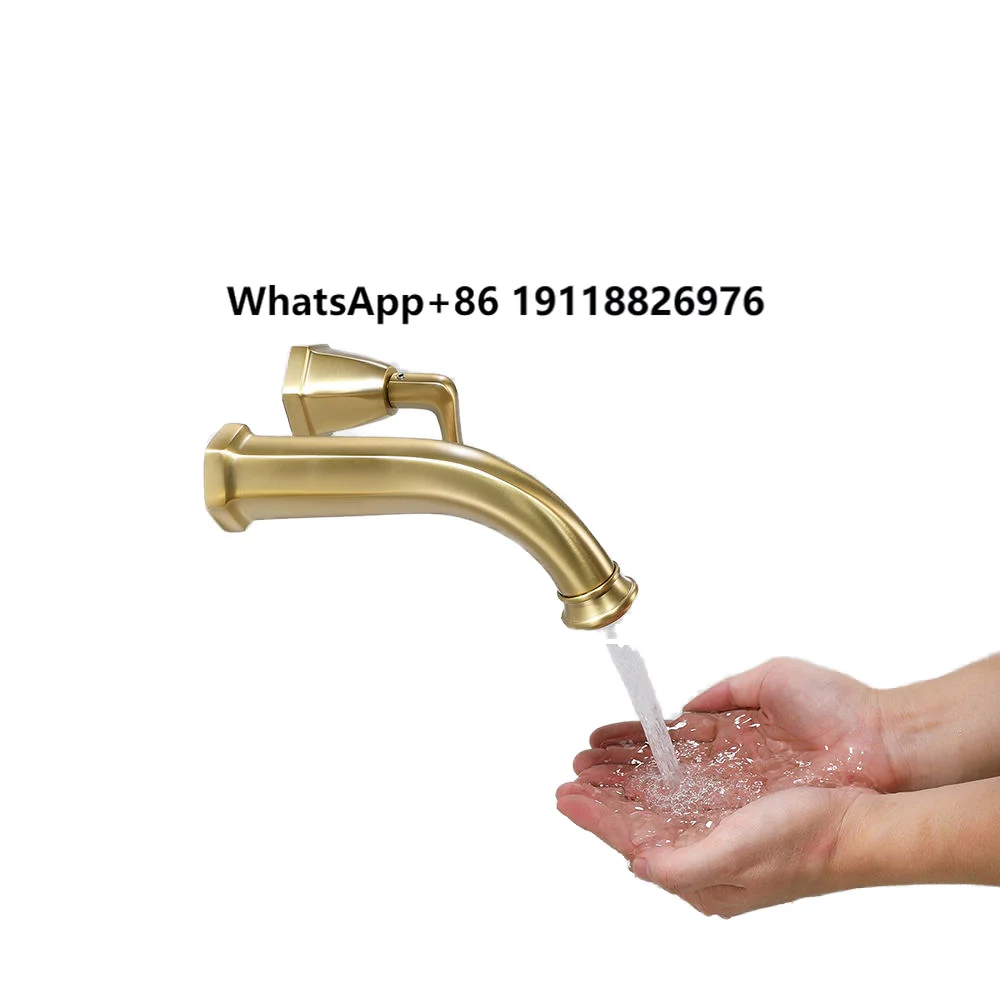

Luxury Modern 3-Hole Single-Hole Bathroom Mixer Tap Brass Brushed Gold Sink Faucet Hot/Cold Water Vanity Faucet Ceramic
