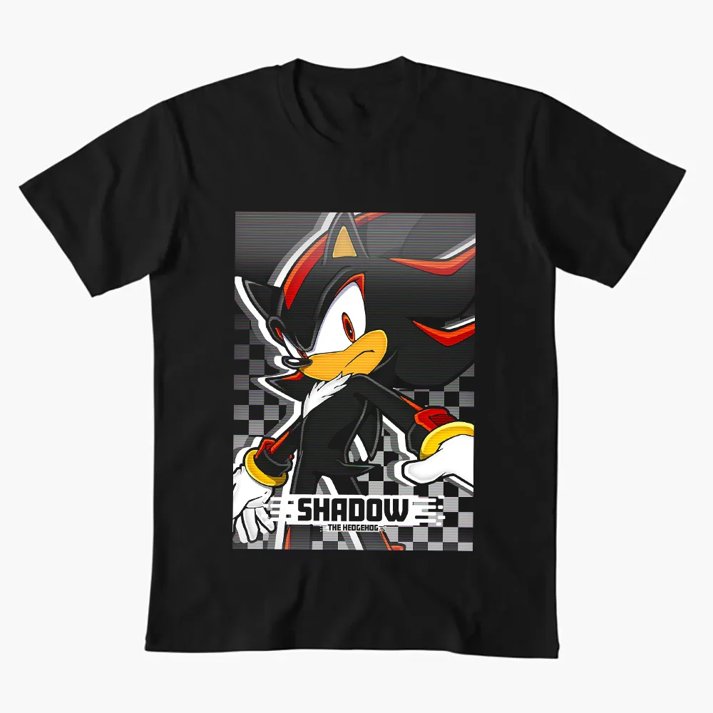 

0308 Sonic Shadow The Hedgehog Character Anmie Graphic T-Shirt Y2K clothes Cute Cartoon print Short Sleeve tee All size tops