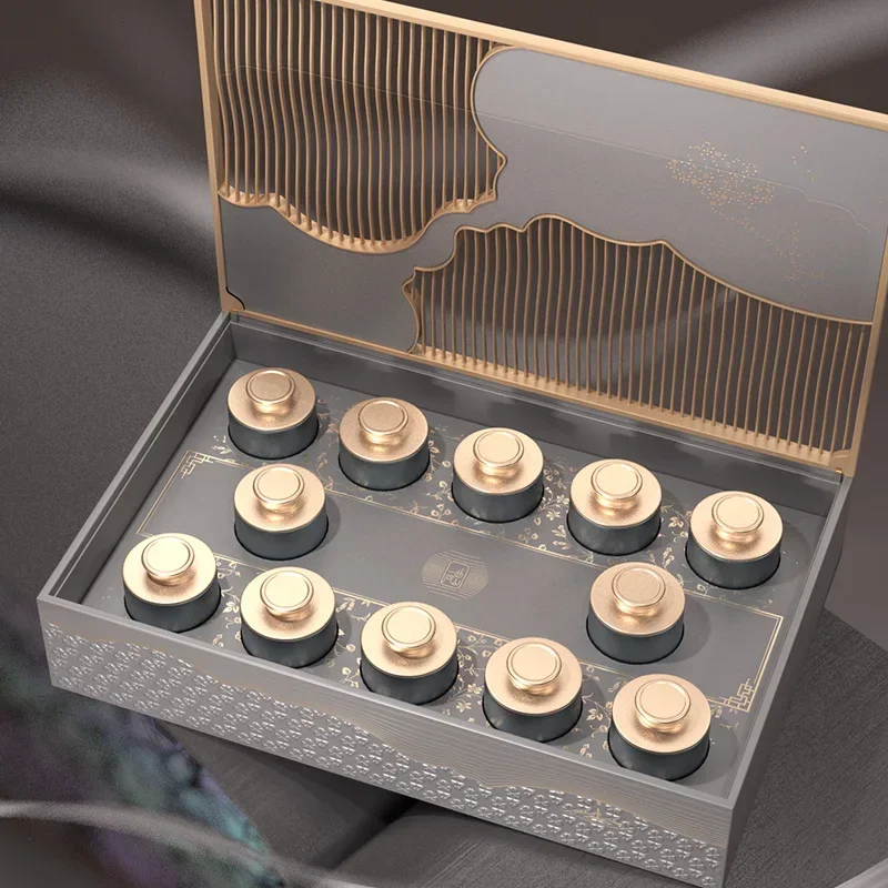 Caja de paquete de té de tarro pequeño de alta gama, caja de regalo vacía, Lapsang Souchong Jinjunmei Yunnan, té negro, piezas pequeñas de plata Universal