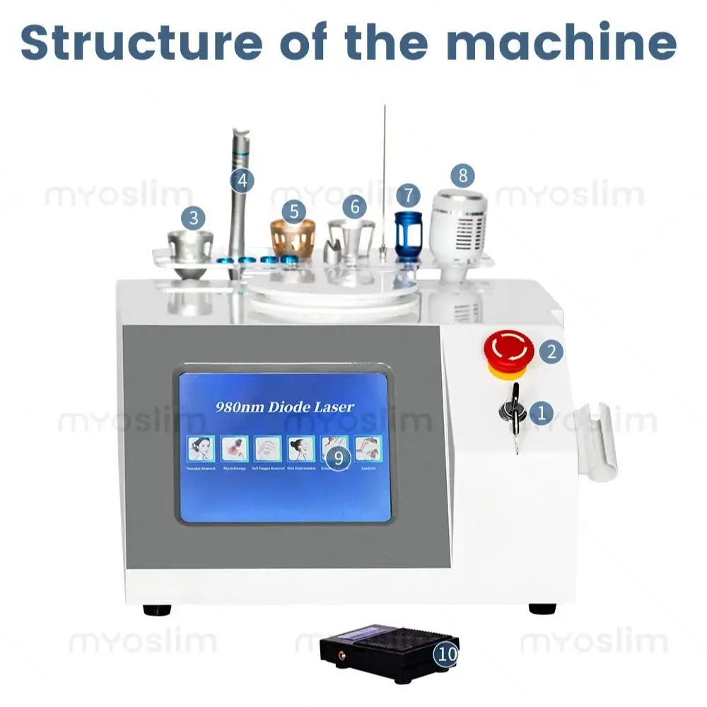 

Multifunctional Latest Skin Equipment 6 in1 Diode Laser Spider Vein Removal 980nm Diode Laser Blood Vessels Removal Nail Fungus