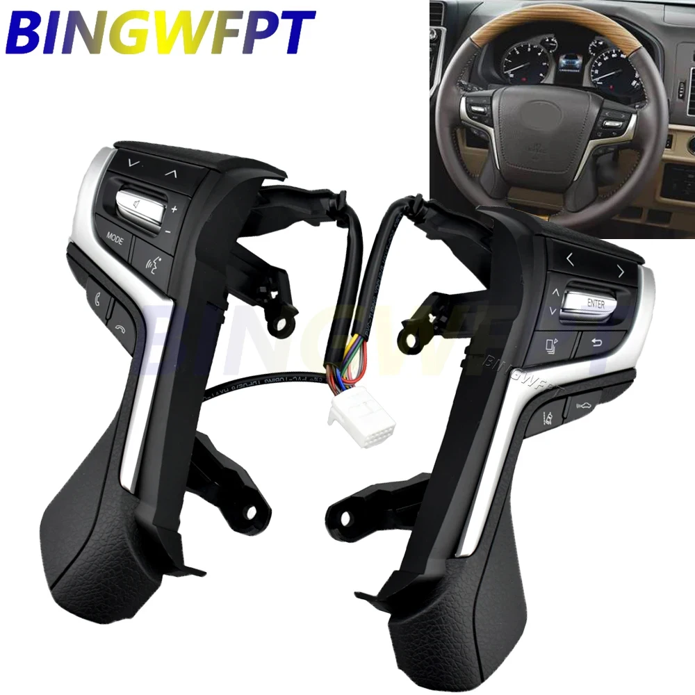 

New High Quality Steering Wheel Buttons Phone Cruise Control Volume For Land Cruiser 2012 2013 2014 2015 2016 2017