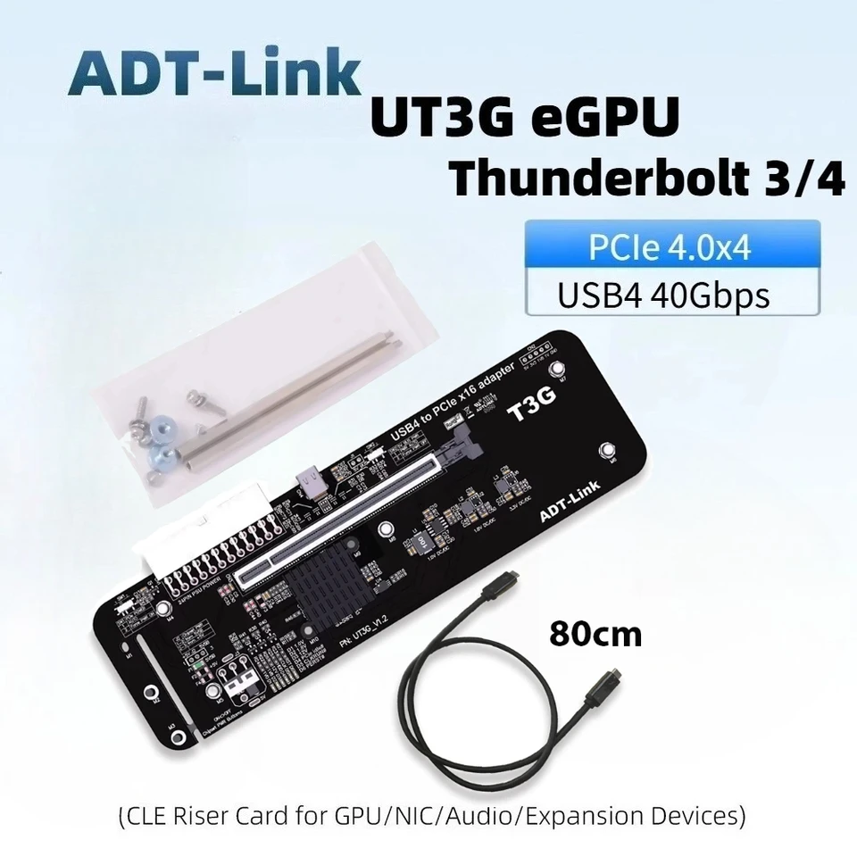 ADT-Link UT3G EGPU Adapter External Graphics USB4 to PCIe 4.0 X16