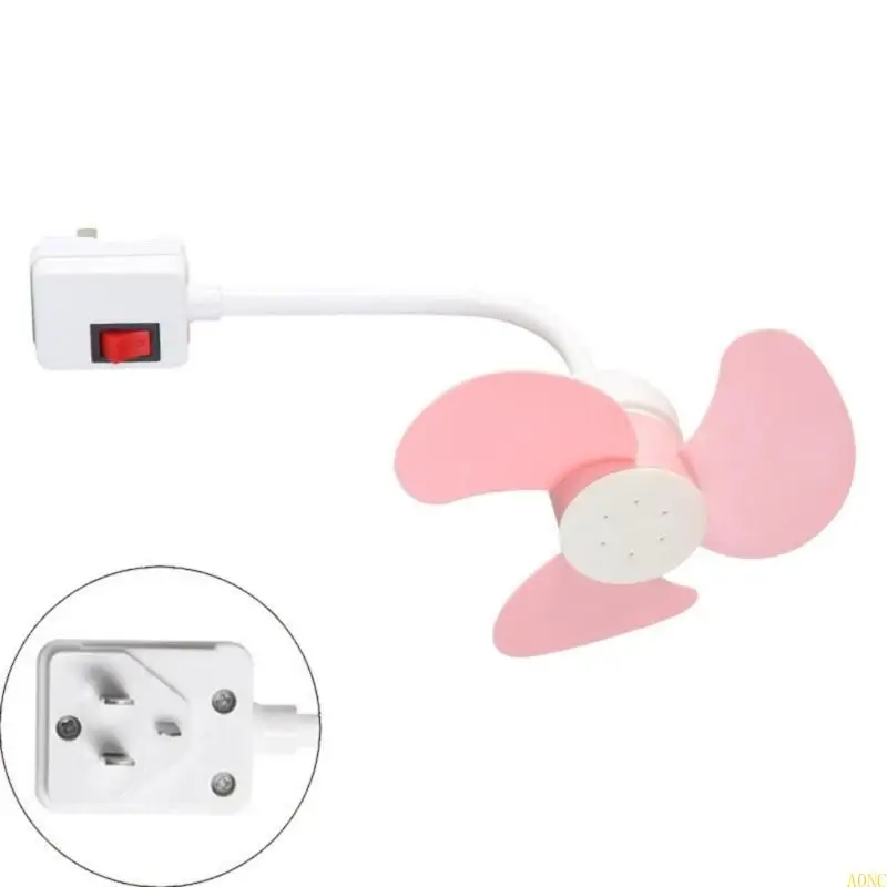 A0NC Tragbarer 3Pin -Gewinde Deckenlüfter 360 -Grad -Einstellung Kühllüfter Einfacher Installationsraum Speicherplatz für
