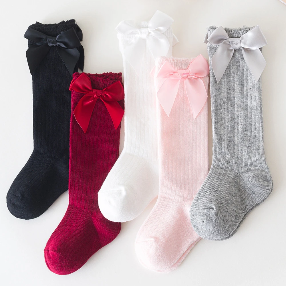 Autumn Winter Baby Socks Children Girl Princess Bow Socks Kid Toddler Accessories Newborn Lace Cotton Socks Infant Items Clothes