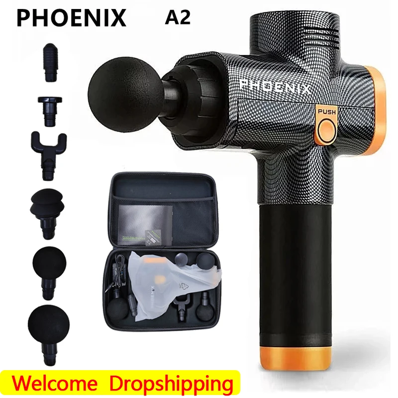 Phoenix A2 Fascial Massage Gun Electric High Frequency Body Massager Deep Handheld 20 Gears LCD Display Muscle Relaxation Neck