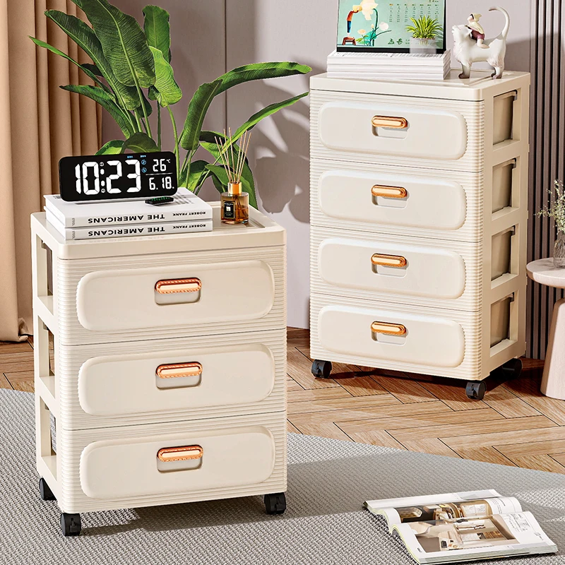 3-7 Tier Multifunctional Storage Cabinet 35cm Wide with Rolling Casters Detachable Design Bedroom/Living Room Organizer