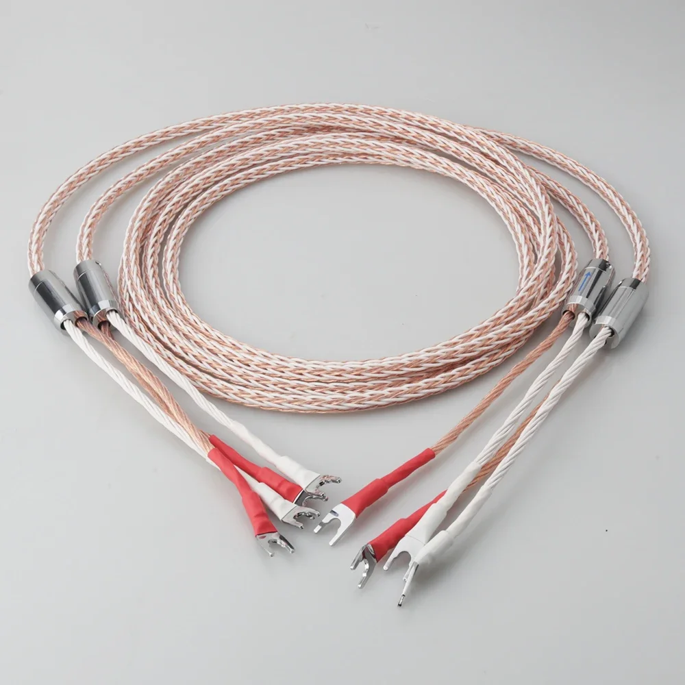 OCC 8TC Speaker Cable HiFi Amplifier Connection Y-Y B-B Y-B Plug for High-End Audio Systems