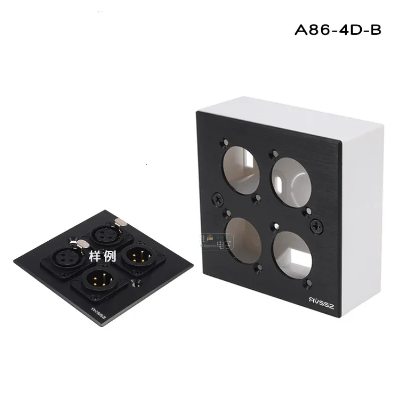 

1 шт., информационная коробка с настенной вилкой, четыре 4 отверстия, аудио- и видео, AV-розетка, источник питания, 86 панелей A86-4D-B, мультимедиа