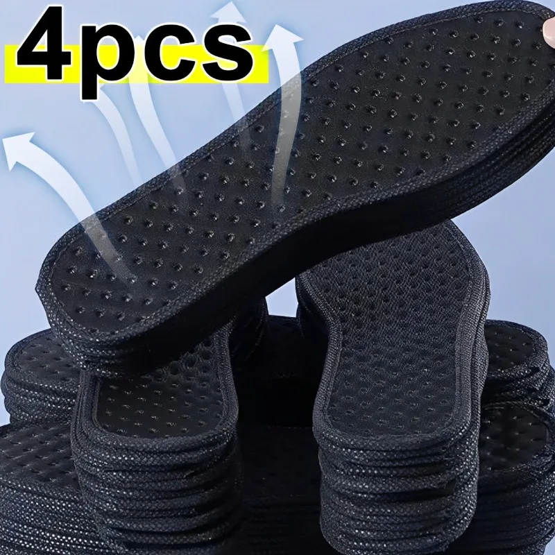 2/4Pcs Sport Absorb-Sweat Insert Soles Unisex Deodorant Foot Insoles Bamboo Breathable Perspiration Charcoal Insert Shoe Pads