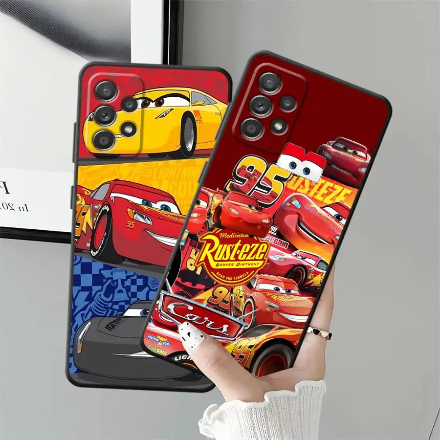 حافظة لهاتف سامسونج جالاكسي A35 A51 A73 A32 A26 A72 A36 A23 A53 A24 A55 A25 A71 A41 A22 A52 غطاء هاتف ناعم أسود ديزني لايتنينج