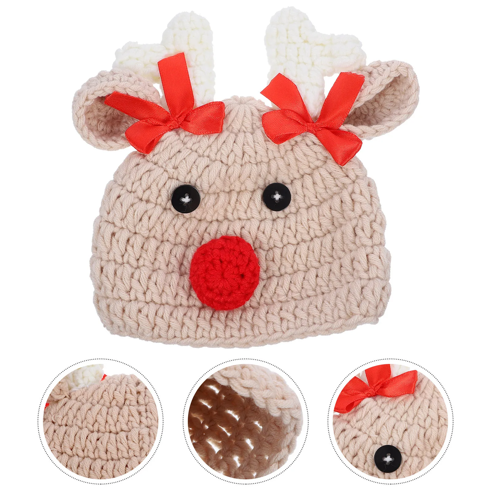

Baby Knitted Cap Antlers Warm Winter Hat Thick Knitted Beanie Kids Cute Gift Antlers Cap Warm Hat