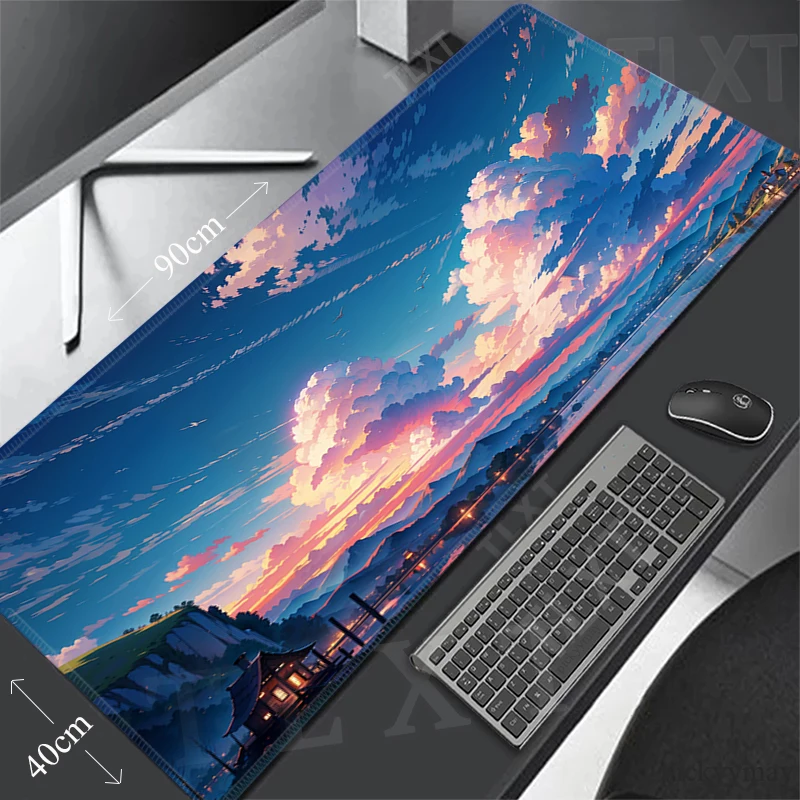 

900x400mm Mouse Pad Aesthetic Landscape Large Gamer Mousepad Keyboard Mat XXXL Mouse Mats Office Deskmat Rubber Desk Pad