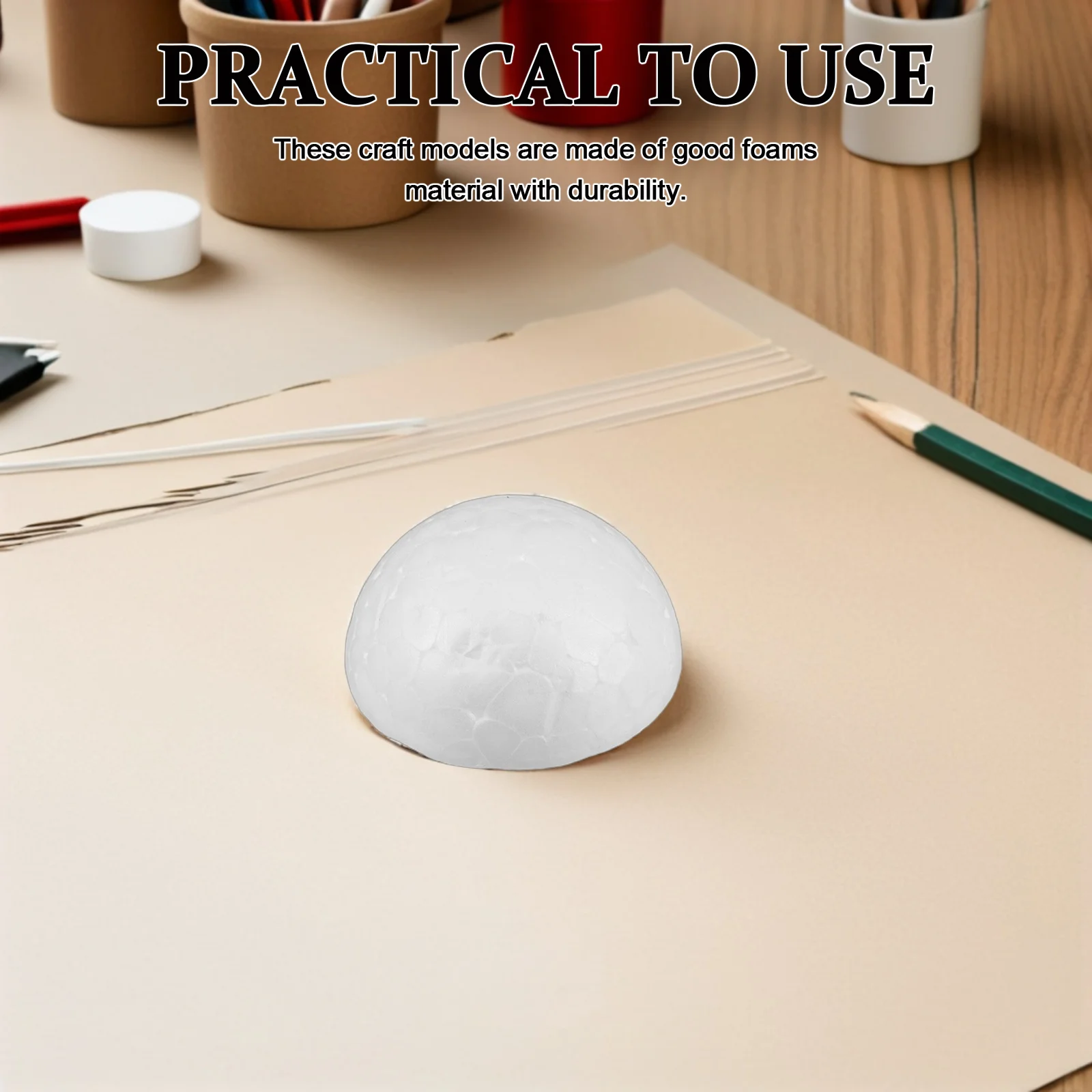 

300Pcs Hemispherical Foam Balls Polystyrene Craft for Easy to Paint Unfinished Ornaments Polystyrene Half Balls