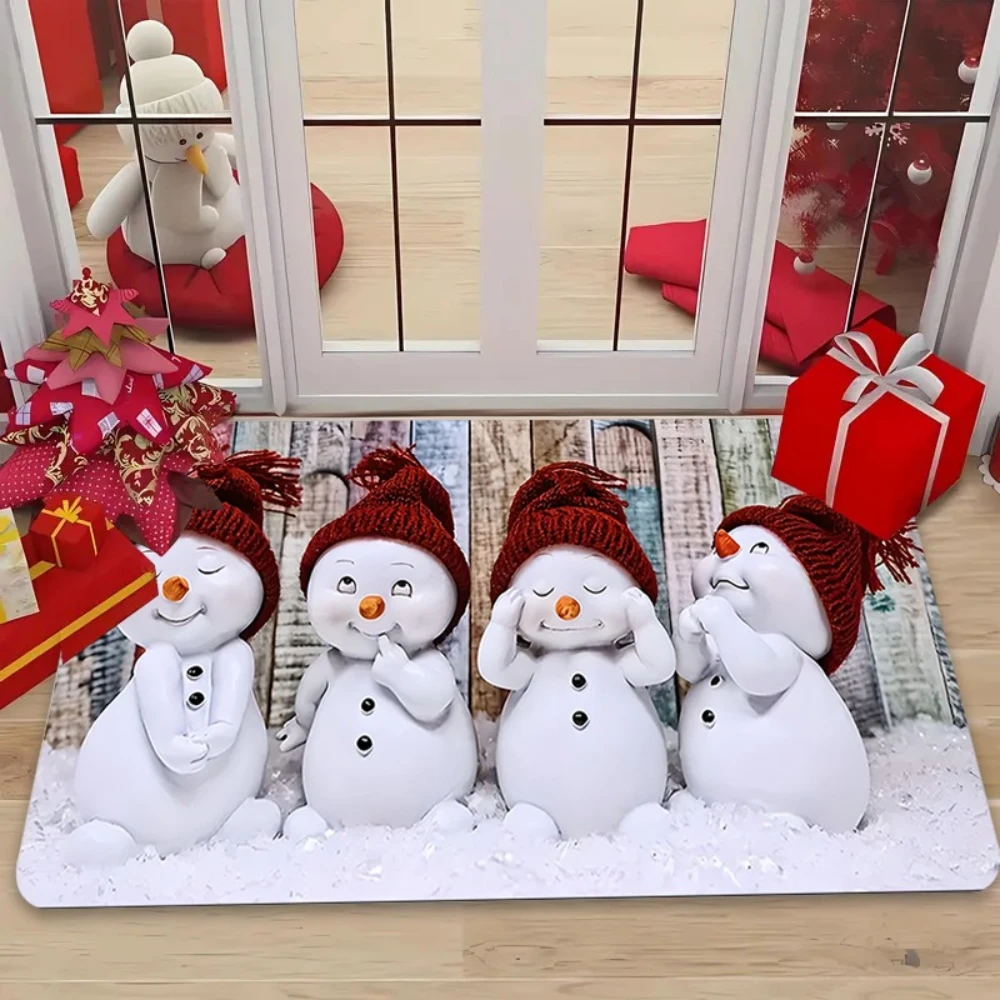 Gingerbread House Snow welcome rug indoor entry living room dining room Entry welcome mat Daily use Christmas Gift