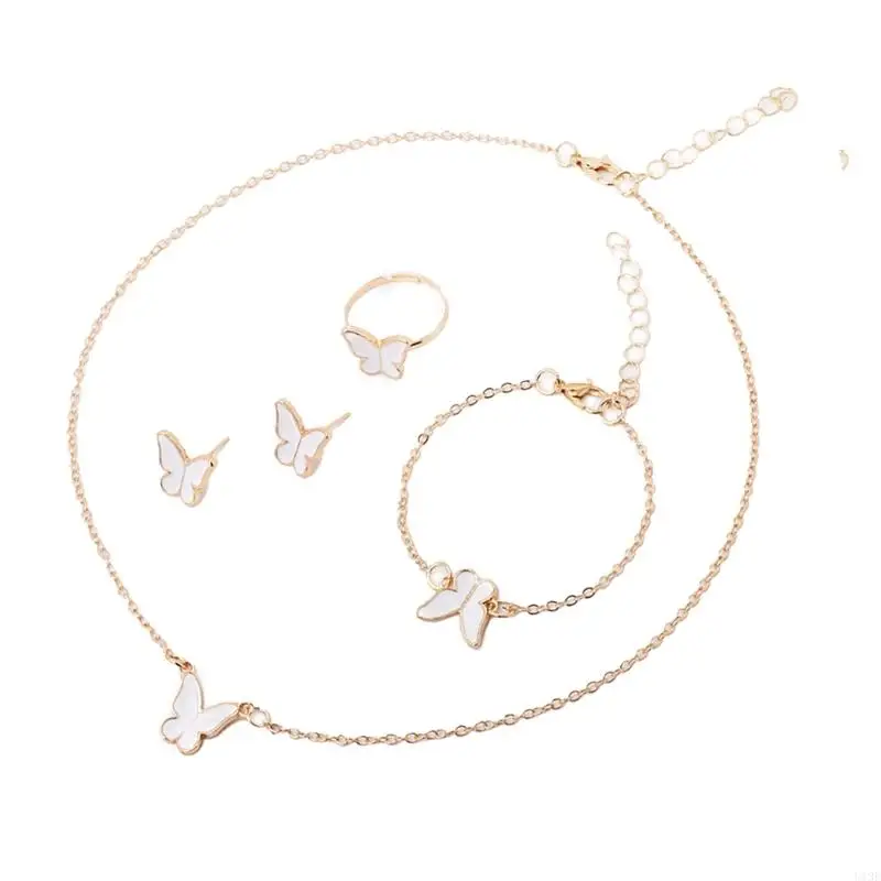 4pcs Butterfly Pendate Collece с браслетными для серьс