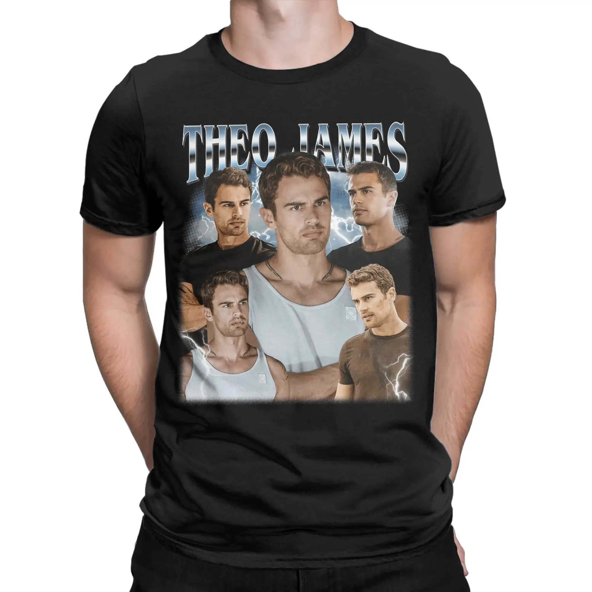 Theo James T Shirts for Men Cotton Humor T-Shirt Crew Neck  Tees Short Sleeve Clothing Gift