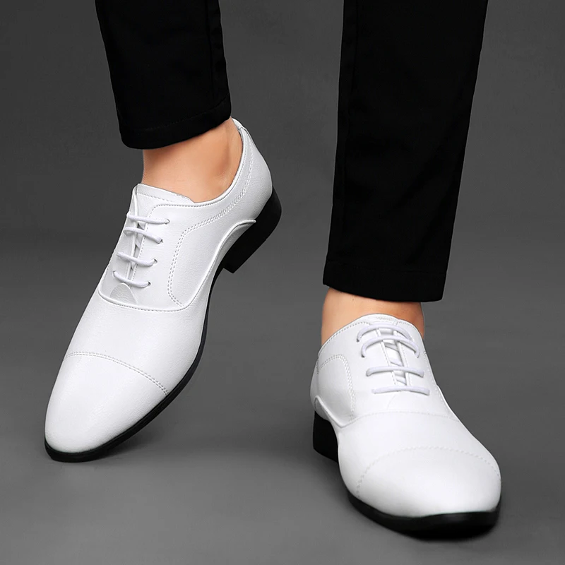 Golden Sapling Men\'s Formal Shoes Fashion White Oxfords Elegant Wedding Shoe for Men Casual Business Flats Leisure Dress Loafers